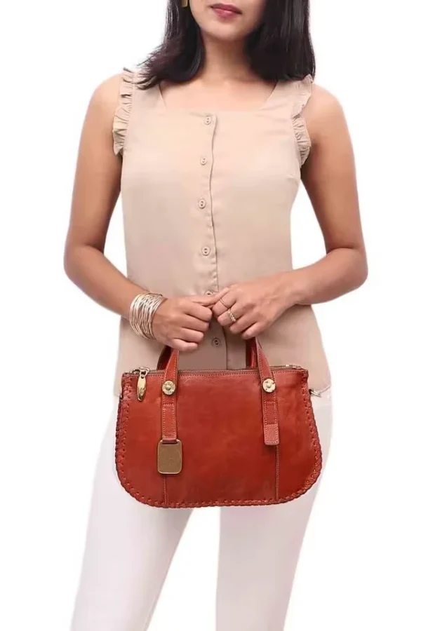 S21HDHOP0214SAT_BROWN_alt5 Top Zip Closure Leather Womens Casual HandBag