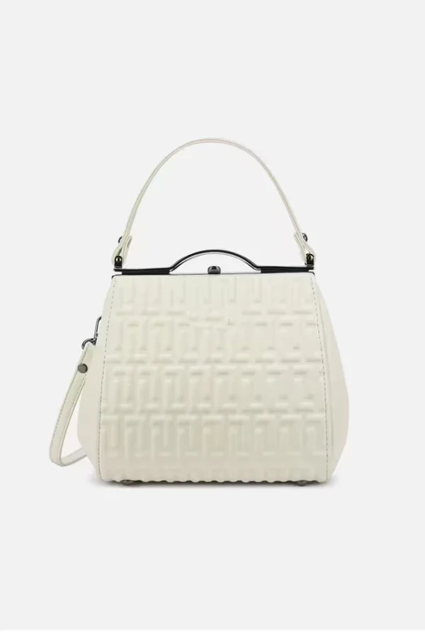 S25RGJ2333106M2_OFF_WHITE Fluffel Synthetic Top Open Closure Women's Satchel Bag