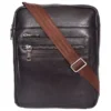 Kaya Solid Pure Leather Zipper Closure Men's Sling Bag